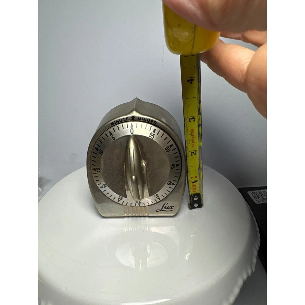Lux Minute Minder Kitchen Timer  Gold Good Art Deco Mechanical Retro Working